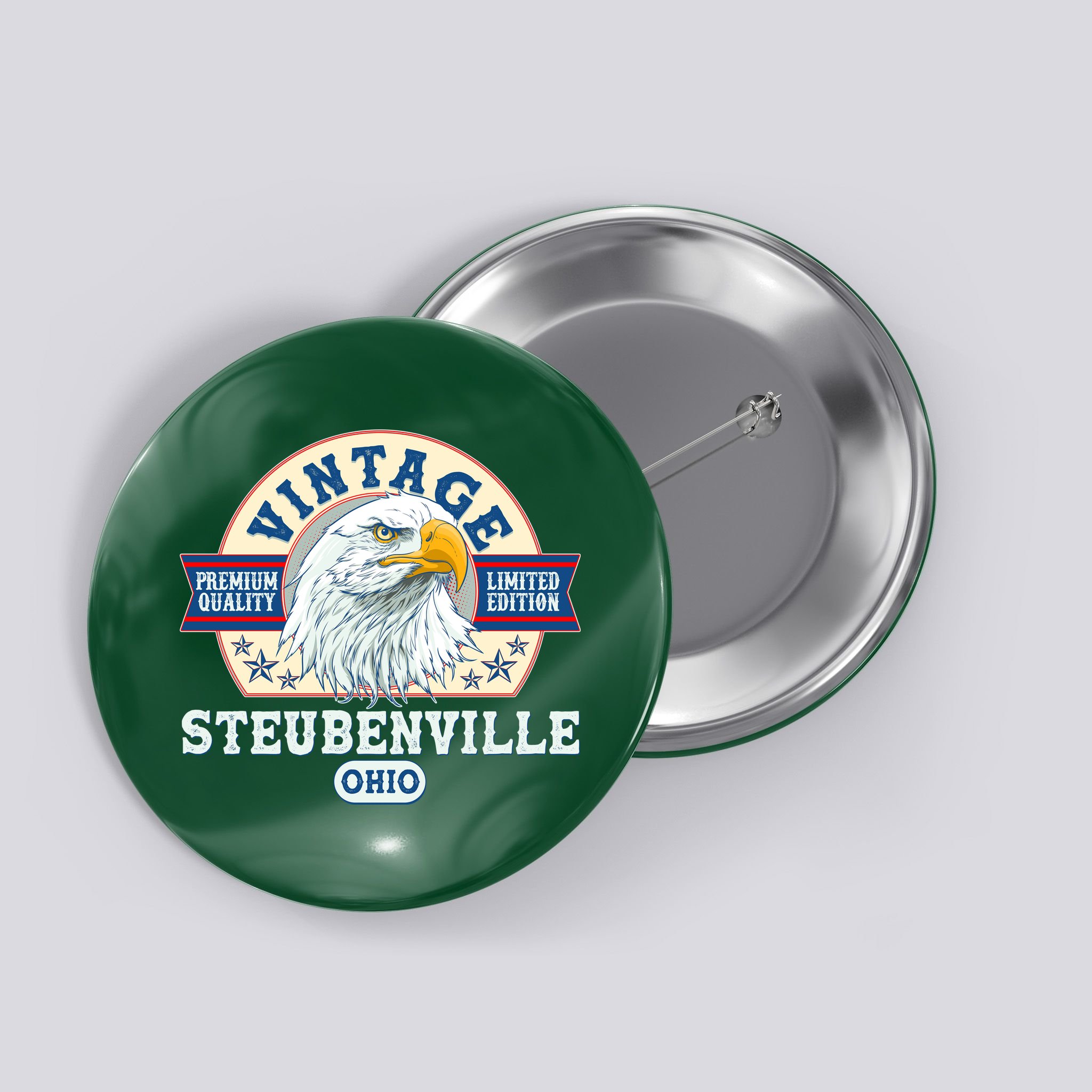 Vintage Steubenville Ohio Premium Quality Limited Edition Eagle Emblem Button