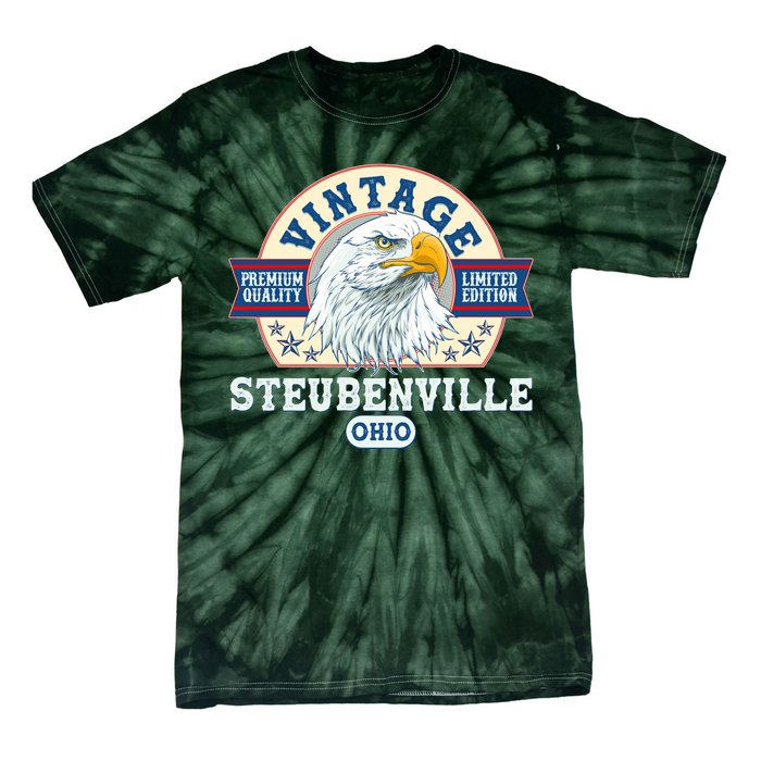 Vintage Steubenville Ohio Premium Quality Limited Edition Eagle Emblem Tie-Dye T-Shirt