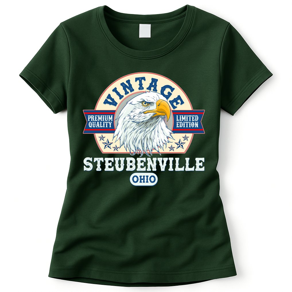 Vintage Steubenville Ohio Premium Quality Limited Edition Eagle Emblem Womens T-Shirt