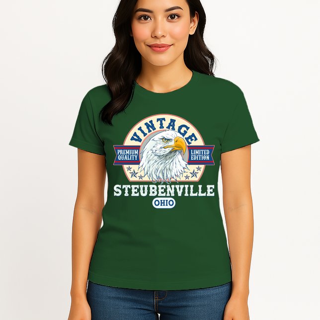 Vintage Steubenville Ohio Premium Quality Limited Edition Eagle Emblem Womens T-Shirt
