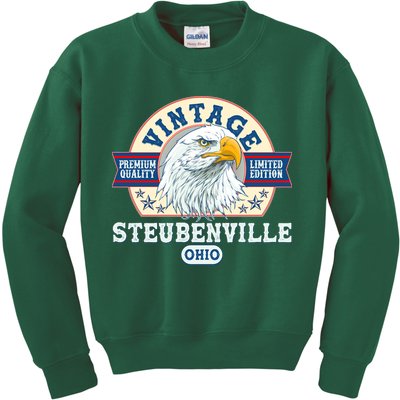 Vintage Steubenville Ohio Premium Quality Limited Edition Eagle Emblem Kids Sweatshirt