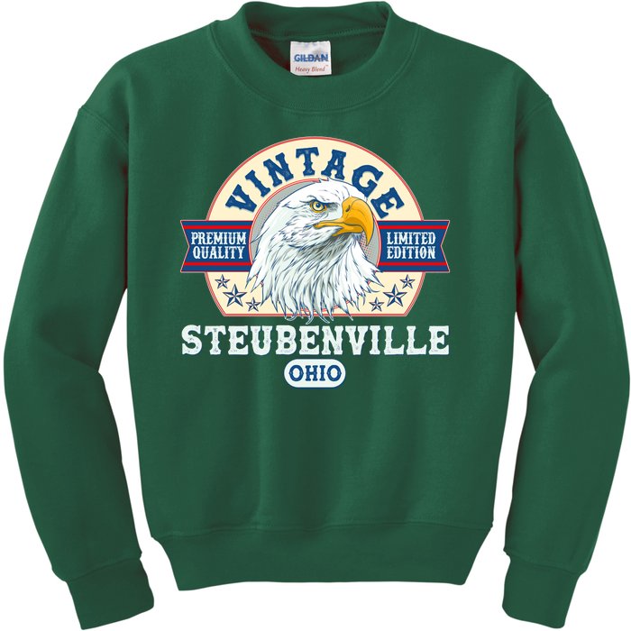 Vintage Steubenville Ohio Premium Quality Limited Edition Eagle Emblem Kids Sweatshirt