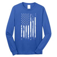 Vintage Style Patriotic Gift Distressed America Usa Flag Gift Long Sleeve Shirt