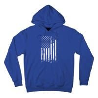 Vintage Style Patriotic Gift Distressed America Usa Flag Gift Tall Hoodie