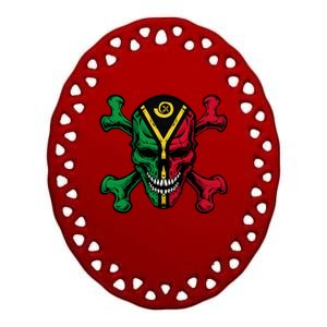 Vanuatu Skull Pride Vanuatuan Flag Roots Vanuatu Souvenir Gift Ceramic Oval Ornament