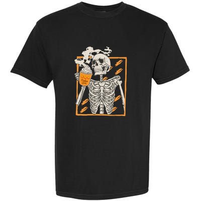 Vintage Skeleton Pumpkin Spice Halloween Garment-Dyed Heavyweight T-Shirt