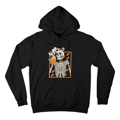 Vintage Skeleton Pumpkin Spice Halloween Hoodie