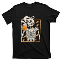 Vintage Skeleton Pumpkin Spice Halloween T-Shirt