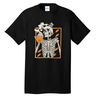 Vintage Skeleton Pumpkin Spice Halloween Tall T-Shirt