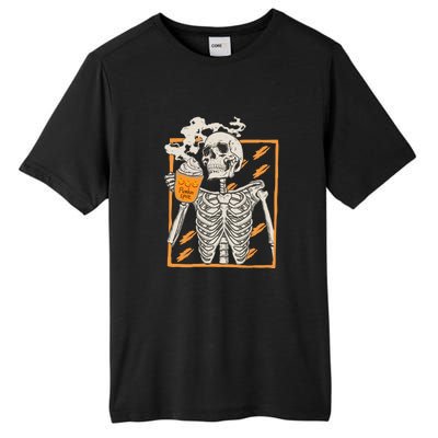 Vintage Skeleton Pumpkin Spice Halloween Tall Fusion ChromaSoft Performance T-Shirt