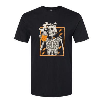 Vintage Skeleton Pumpkin Spice Halloween Softstyle CVC T-Shirt