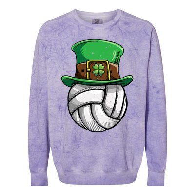 Volleyball St Patricks Day Leprechaun Ball Sports Gift Colorblast Crewneck Sweatshirt