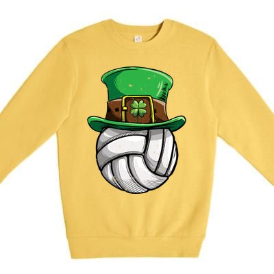 Volleyball St Patricks Day Leprechaun Ball Sports Gift Premium Crewneck Sweatshirt