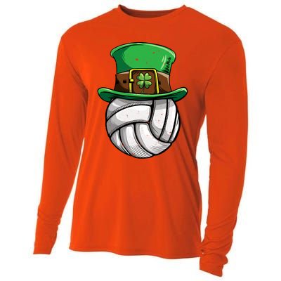 Volleyball St Patricks Day Leprechaun Ball Sports Gift Cooling Performance Long Sleeve Crew