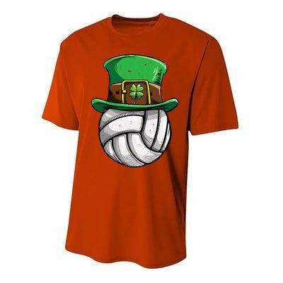 Volleyball St Patricks Day Leprechaun Ball Sports Gift Performance Sprint T-Shirt