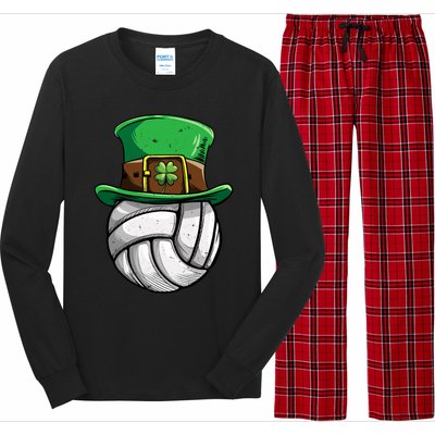 Volleyball St Patricks Day Leprechaun Ball Sports Gift Long Sleeve Pajama Set