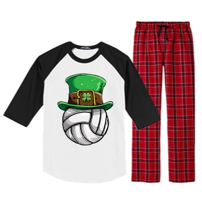 Volleyball St Patricks Day Leprechaun Ball Sports Gift Raglan Sleeve Pajama Set