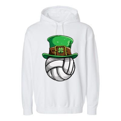 Volleyball St Patricks Day Leprechaun Ball Sports Gift Garment-Dyed Fleece Hoodie