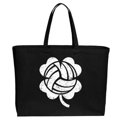 Volleyball St Patricks Day Sports Shamrock Costume Gift Cotton Canvas Jumbo Tote