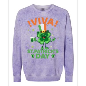 Viva St Patricks Day Funny Drink Colorblast Crewneck Sweatshirt