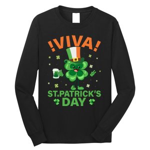 Viva St Patricks Day Funny Drink Long Sleeve Shirt