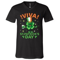 Viva St Patricks Day Funny Drink V-Neck T-Shirt