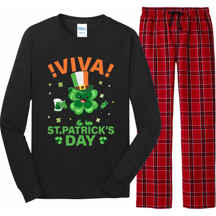 Viva St Patricks Day Funny Drink Long Sleeve Pajama Set