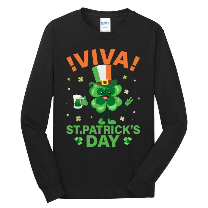 Viva St Patricks Day Funny Drink Tall Long Sleeve T-Shirt