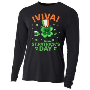 Viva St Patricks Day Funny Drink Cooling Performance Long Sleeve Crew