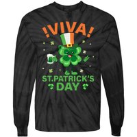 Viva St Patricks Day Funny Drink Tie-Dye Long Sleeve Shirt