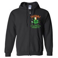 Viva St Patricks Day Funny Drink Full Zip Hoodie