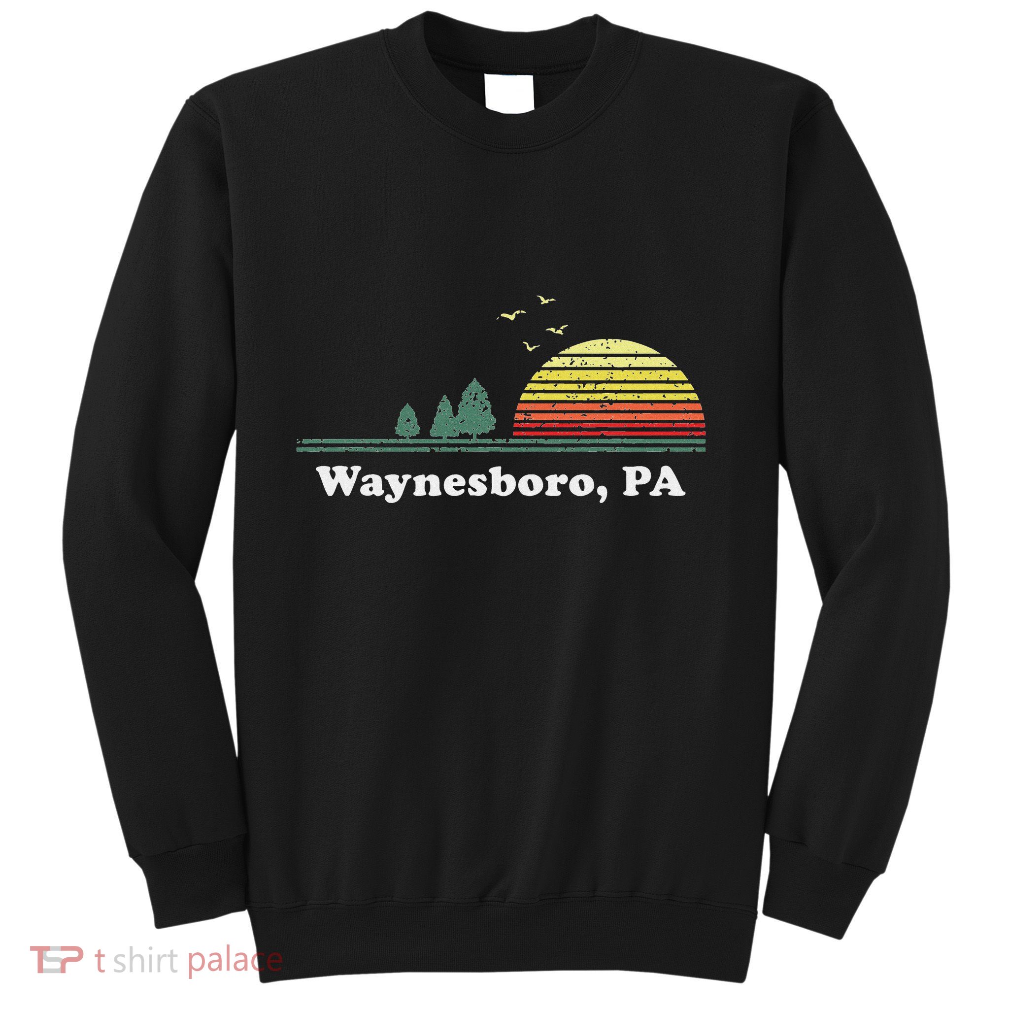 Vintage Sunset Pine Tree Waynesboro Pennsylvania Souvenir Sweatshirt