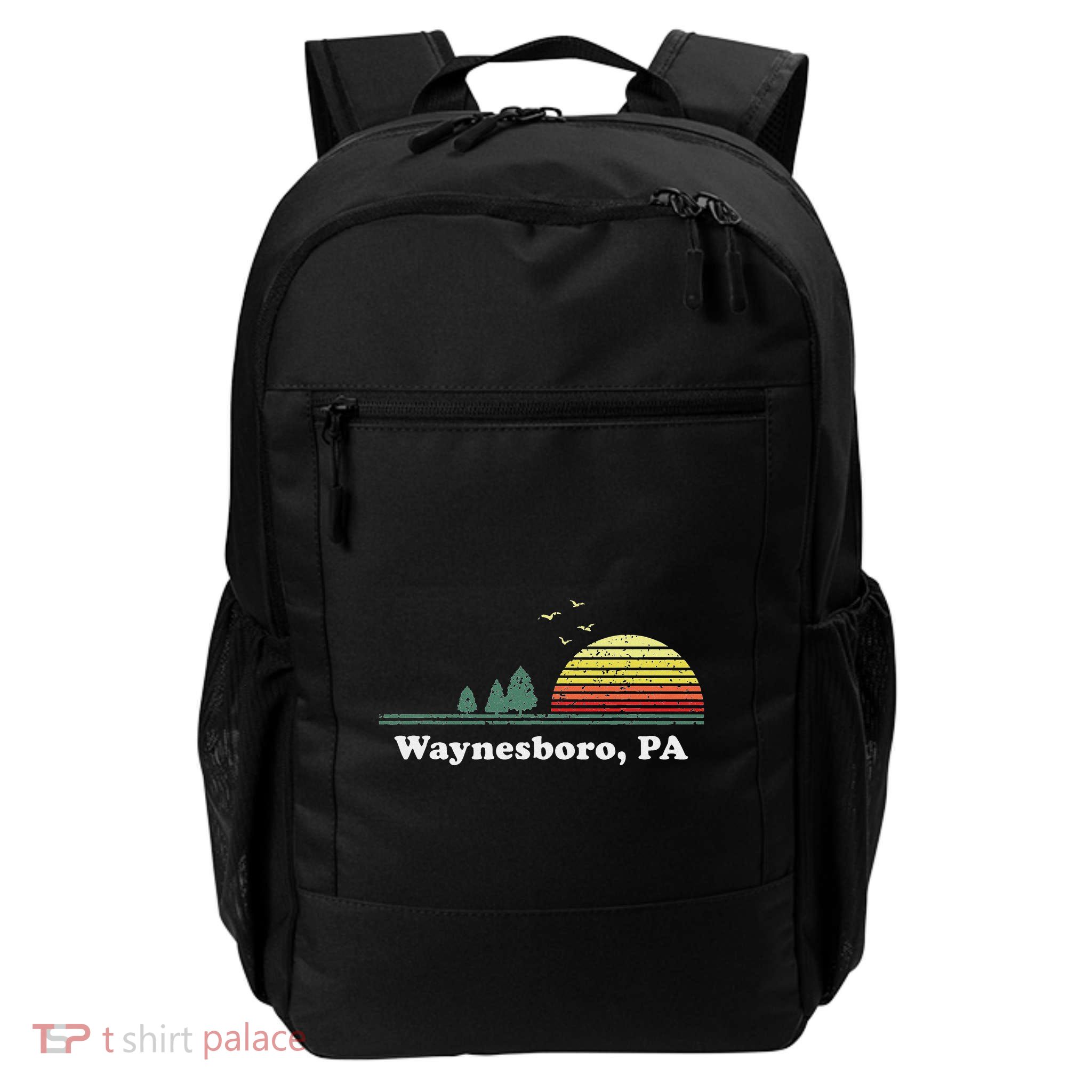 Vintage Sunset Pine Tree Waynesboro Pennsylvania Souvenir Backpack