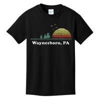 Vintage Sunset Pine Tree Waynesboro Pennsylvania Souvenir Kids T-Shirt