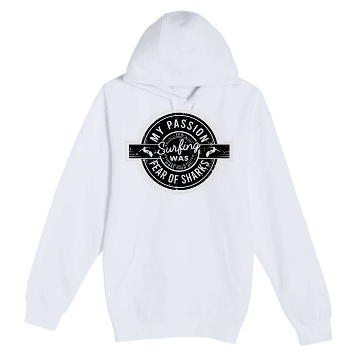 Vintage Surfing Passion Graphic Premium Pullover Hoodie