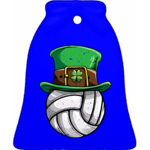 Volleyball St Patricks Day Leprechaun Ball Sports Gift Ceramic Bell Ornament