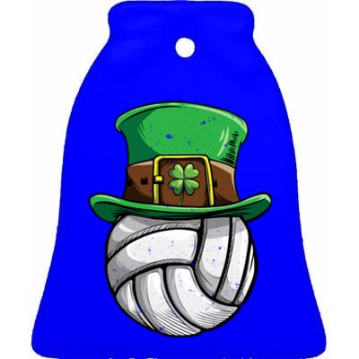 Volleyball St Patricks Day Leprechaun Ball Sports Gift Ceramic Bell Ornament