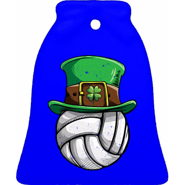 Volleyball St Patricks Day Leprechaun Ball Sports Gift Ceramic Bell Ornament