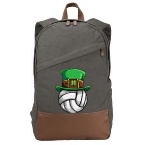 Volleyball St Patricks Day Leprechaun Ball Sports Gift Cotton Canvas Backpack