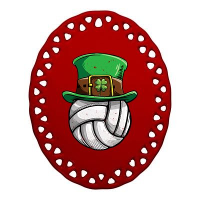 Volleyball St Patricks Day Leprechaun Ball Sports Gift Ceramic Oval Ornament