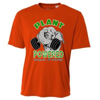 Vegan Strong Plant Powered Elephant Healthy Lifestyle Gift Cooling Performance Crew T-Shirt