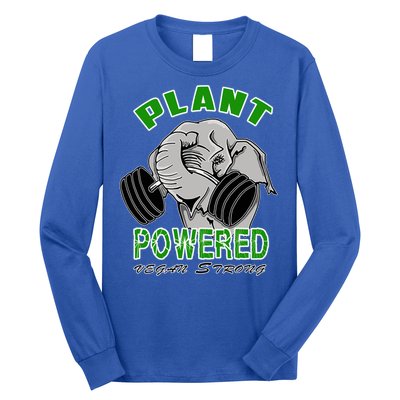 Vegan Strong Plant Powered Elephant Healthy Lifestyle Gift Long Sleeve Shirt