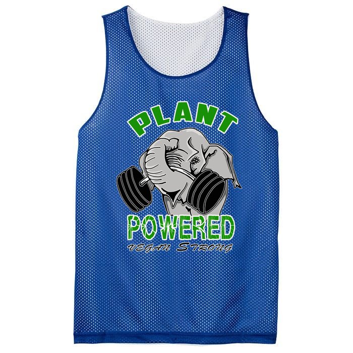 Vegan Strong Plant Powered Elephant Healthy Lifestyle Gift Mesh Reversible Basketball Jersey Tank