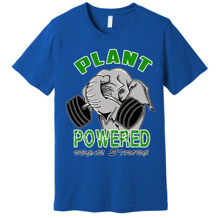 Vegan Strong Plant Powered Elephant Healthy Lifestyle Gift Premium T-Shirt