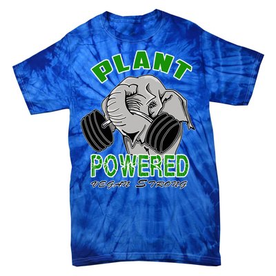 Vegan Strong Plant Powered Elephant Healthy Lifestyle Gift Tie-Dye T-Shirt