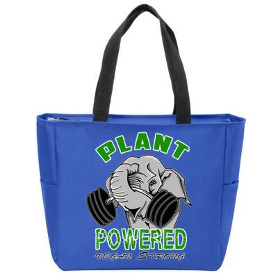 Vegan Strong Plant Powered Elephant Healthy Lifestyle Gift Zip Tote Bag