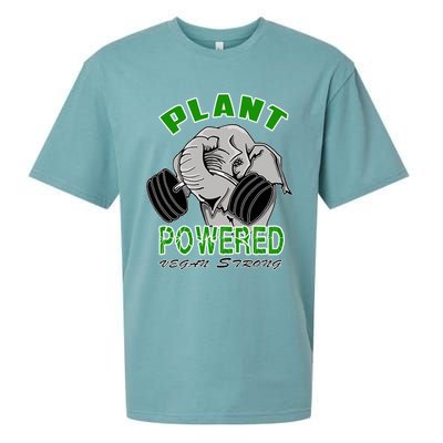 Vegan Strong Plant Powered Elephant Healthy Lifestyle Gift Sueded Cloud Jersey T-Shirt