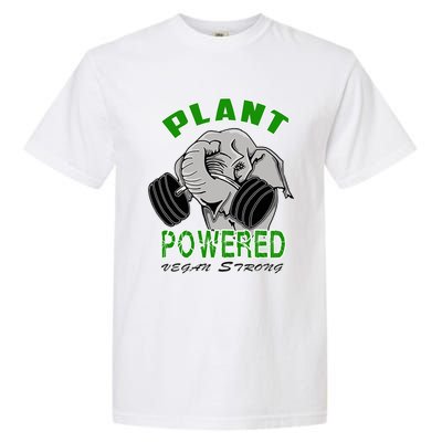 Vegan Strong Plant Powered Elephant Healthy Lifestyle Gift Garment-Dyed Heavyweight T-Shirt