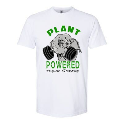 Vegan Strong Plant Powered Elephant Healthy Lifestyle Gift Softstyle CVC T-Shirt