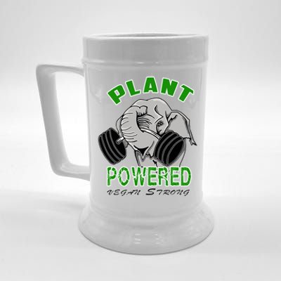 Vegan Strong Plant Powered Elephant Healthy Lifestyle Gift Beer Stein